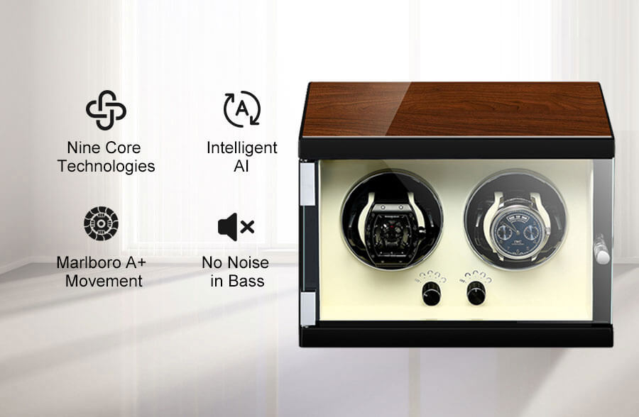 Discount Classic Vertical Wooden Double Watch Winder