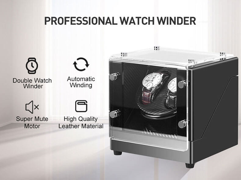 Best Acrylic Double Watch Winder - Black