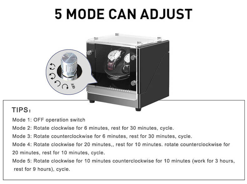 Best Acrylic Double Watch Winder - Black