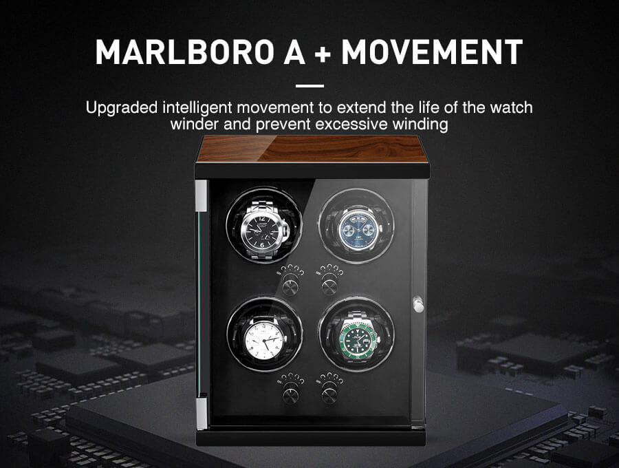 Montre Automatique Classique Verticale Quad Rotator Intérieur noir