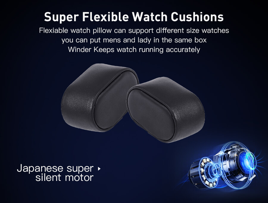 4 Watch Winders for Automatic Watches With 6 Watch Storages - Ebony