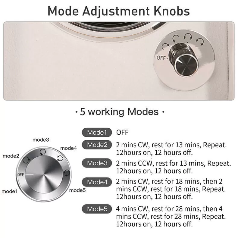 Wooden 4 Pieces Automatic Watch Winder - Burlywood