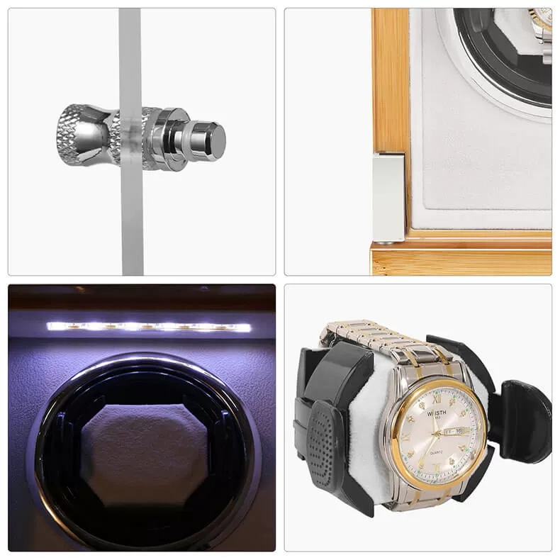 Wooden 4 Pieces Automatic Watch Winder - Burlywood