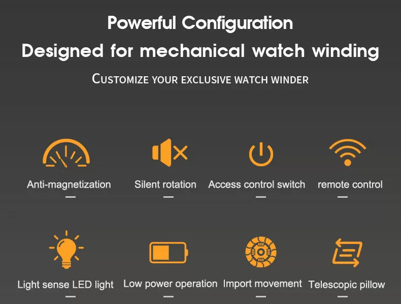 Functions of Premium Intelligent 4 Watch Winder with Fingerprint Lock