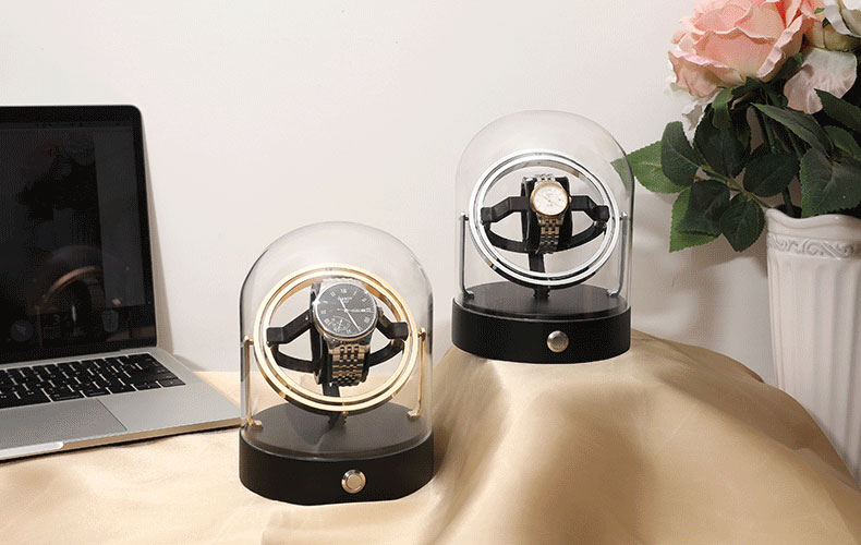 Astronomy Planet Gyroscopic Watch Winder Perseus - Silver – bedroom or office desk display