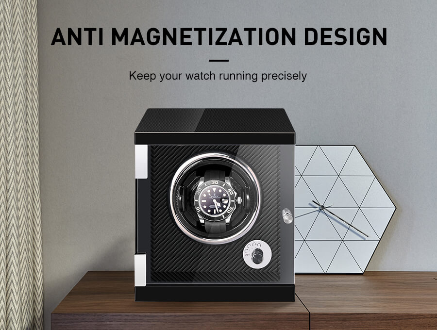 Meilleur remontoir vertical pour double montre en bois - tout noir