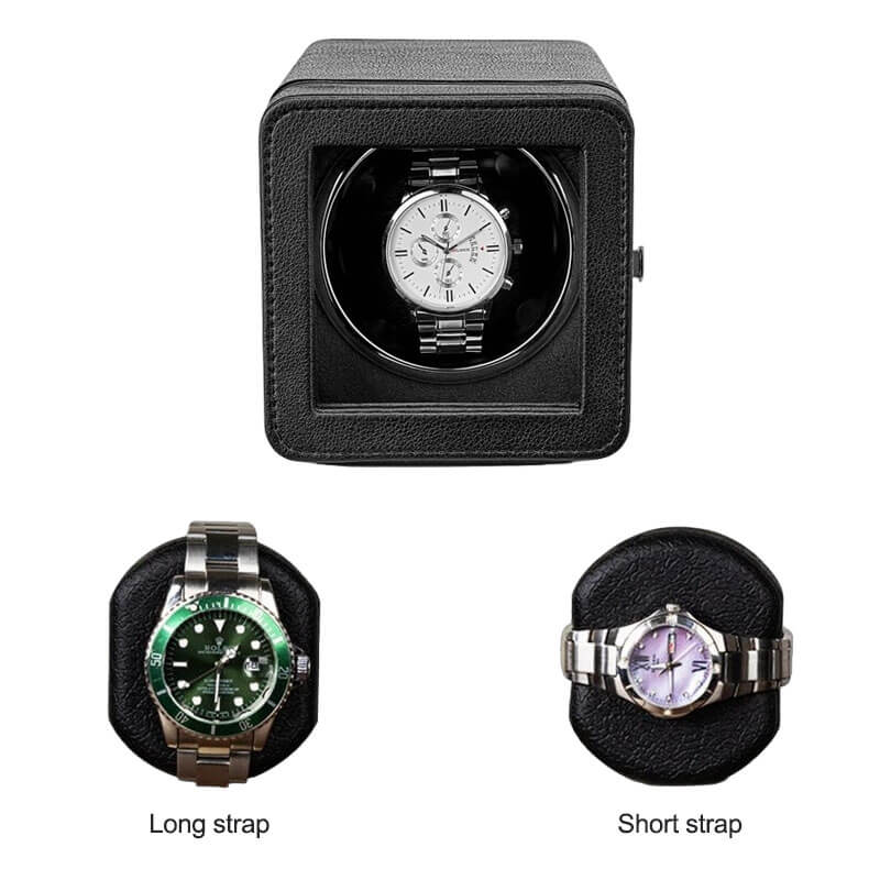 Precision in Nappa: Premium Black Leather Single Watch Winder
