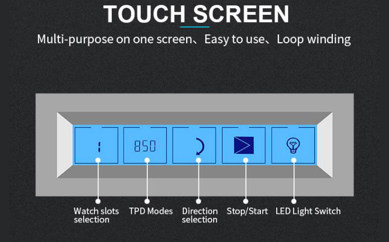 Hochwertiger automatischer 6-Slot-LCD-Uhrenbeweger mit Touch-Funktion