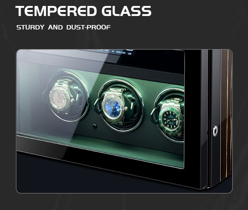Luxury 3 Watch Winder with Extra Storage in Striped Ebony Wood - Dark Warrior